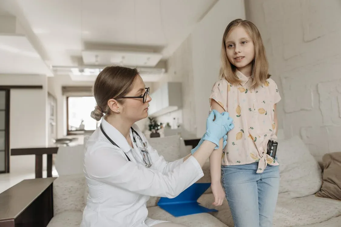 a doctor with a child