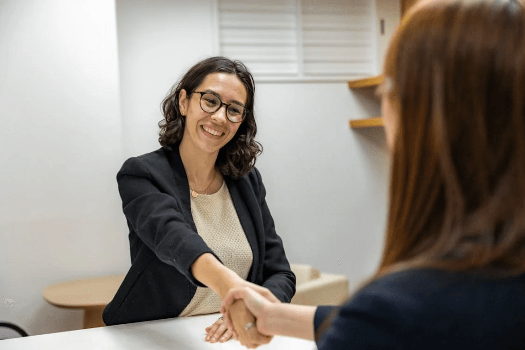 two people shaking hands