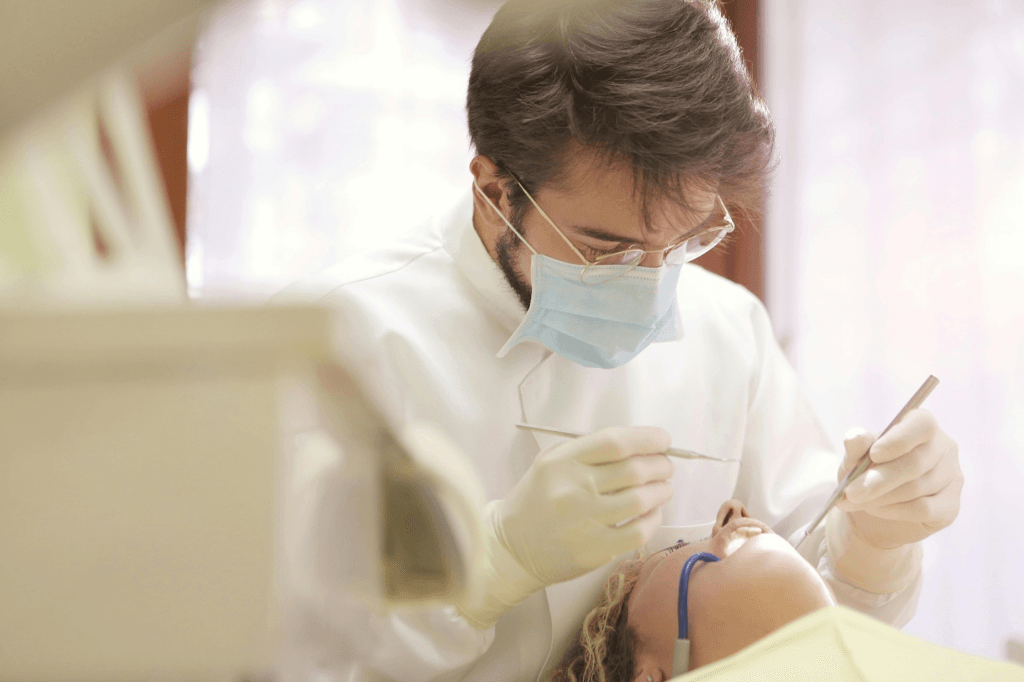 Person getting a dental check up