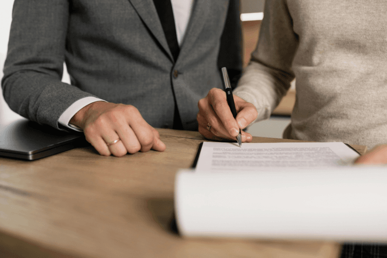 Person looking at insurance papers
