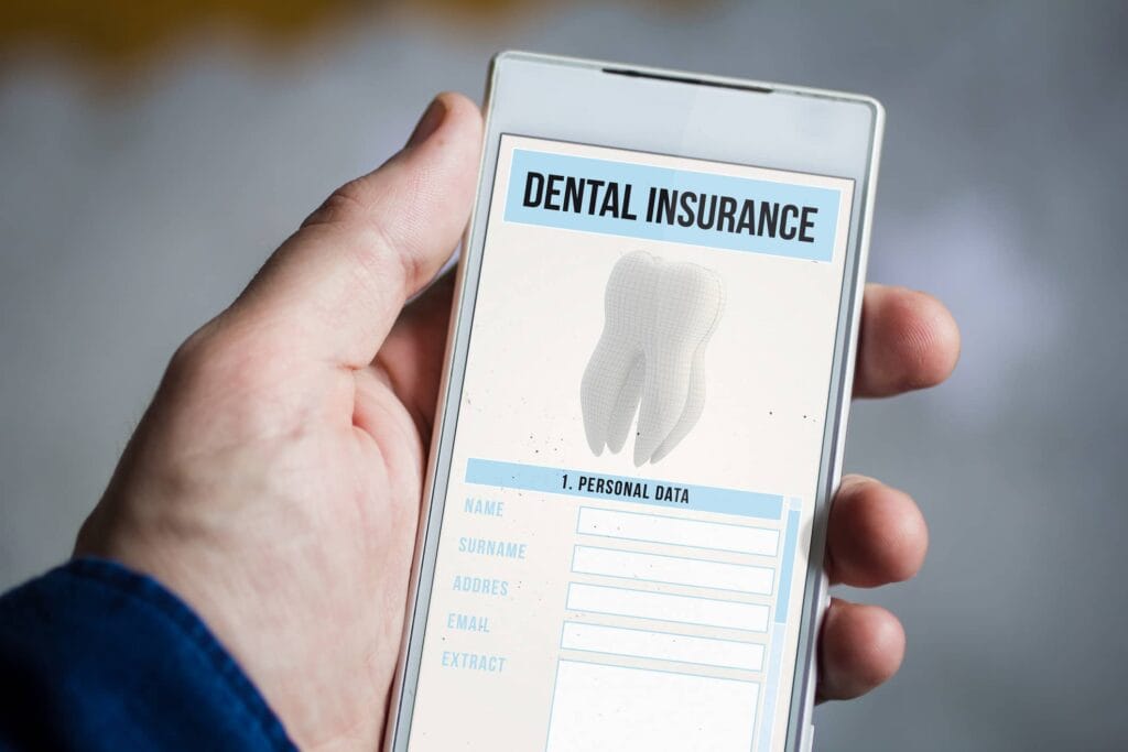 Dental Insurance Plans in Texas image showing a dental insurance form on a mobile device.